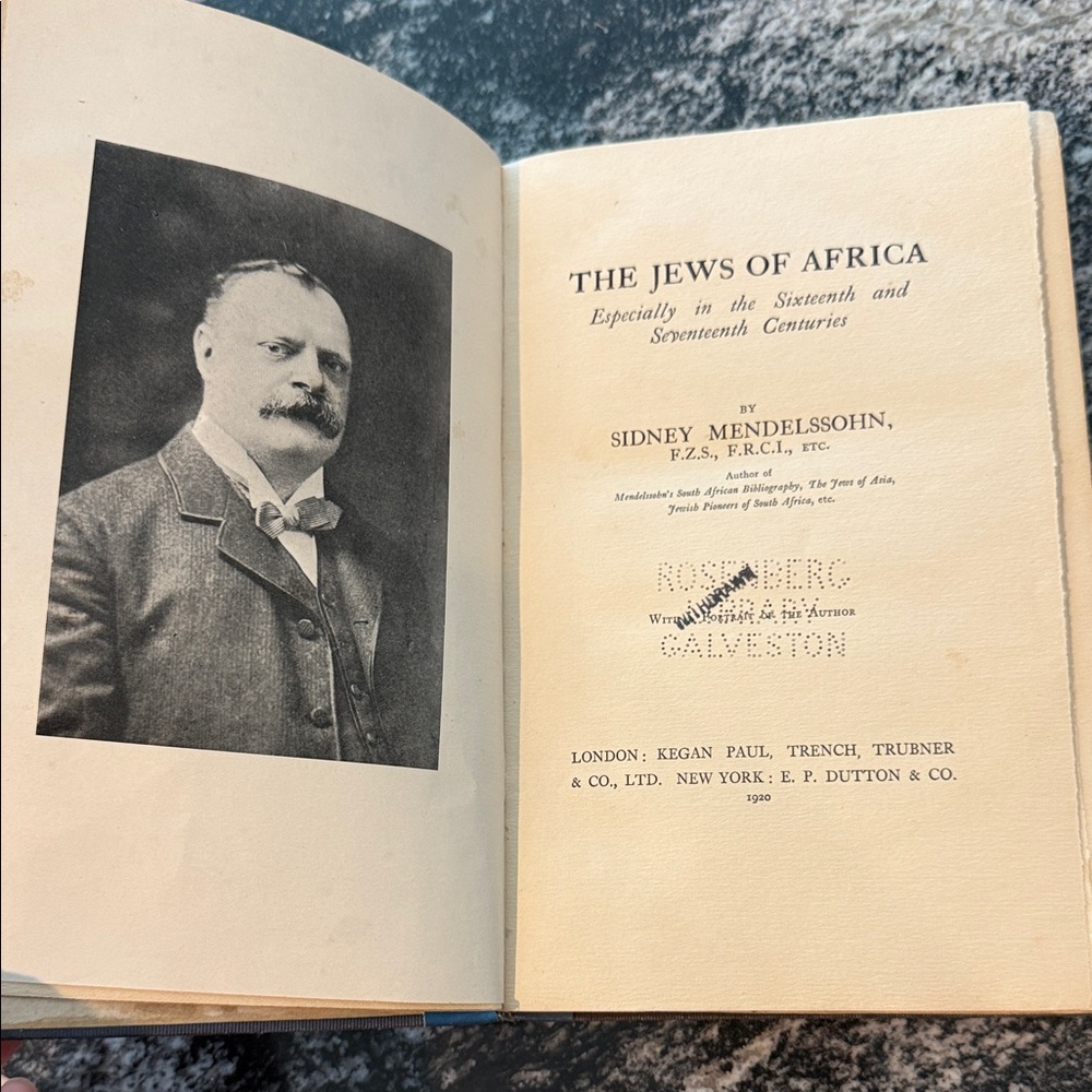 The Jews of Africa by Sidney Mendelssohn - Vintage Hardcover